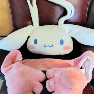 Adorable White and Pink Plush Bunny Toy